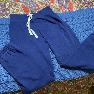 Women’s navy sweatpants with drawstring at waist, long/ankle length, XXS